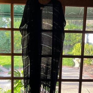 Free People Black Knit Sweater Shawl